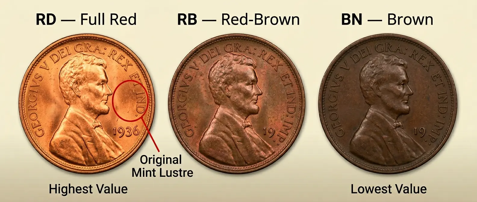 Penny Color 1936 Canadian Penny Value: What Is Your George V 1-Cent Coin Worth ...