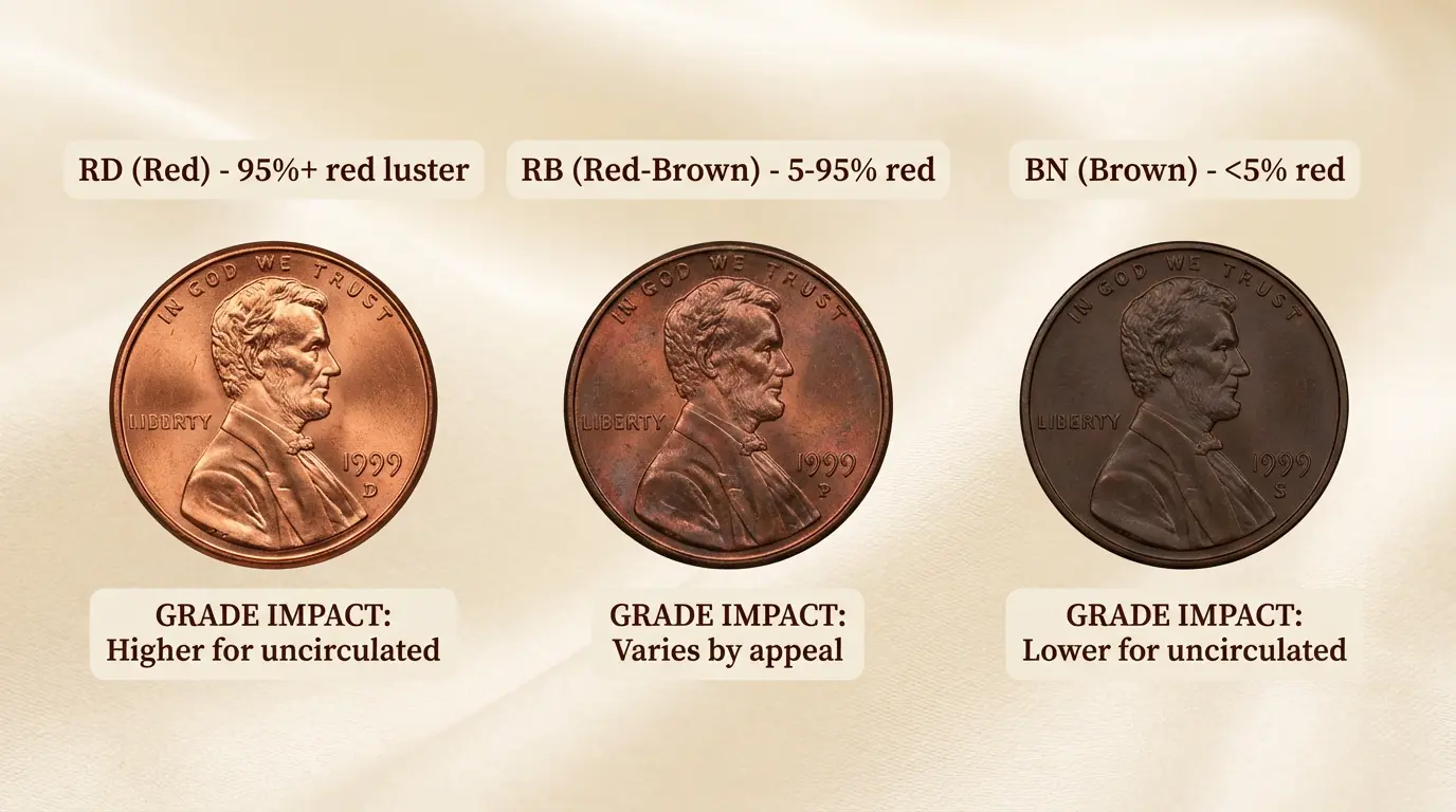 Penny Color 1999 Cent Value: Mint Varieties, Rarity, And Current Prices - Coins Value